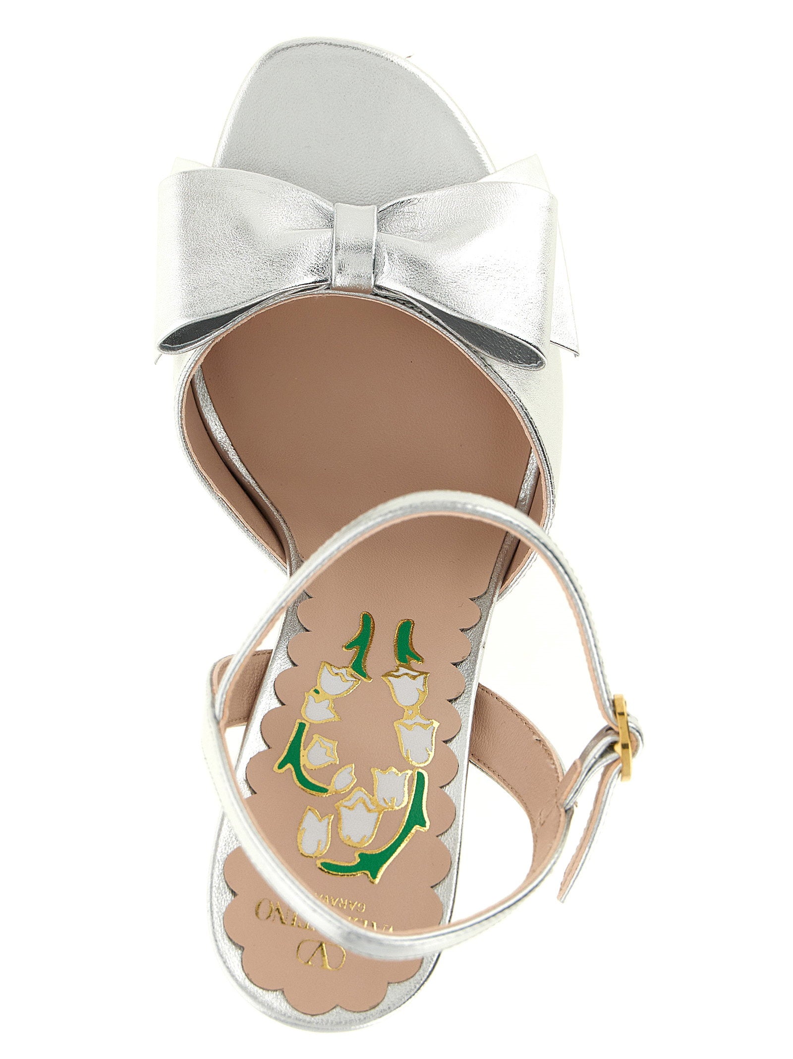 Valentino Garavani Bowow Sandals Silver