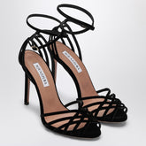 Aquazzura Wild Dream 105 Black Velvet Stiletto Sandals Black