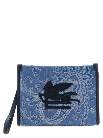 Etro Paisley Clutch Light blue