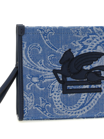 Etro Paisley Clutch Light blue