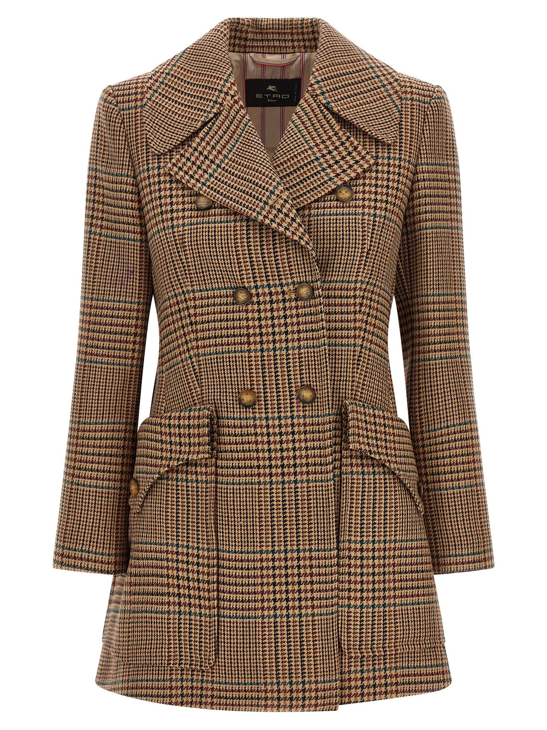Etro Prince Of Wales Coat Brown