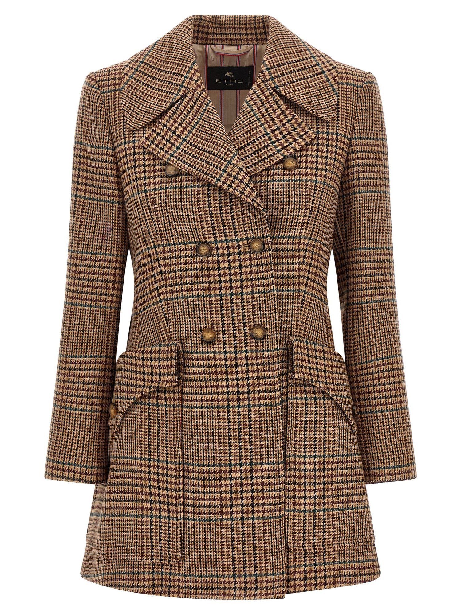 Etro Prince Of Wales Coat Brown