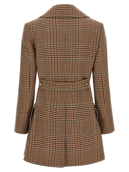 Etro Prince Of Wales Coat Brown