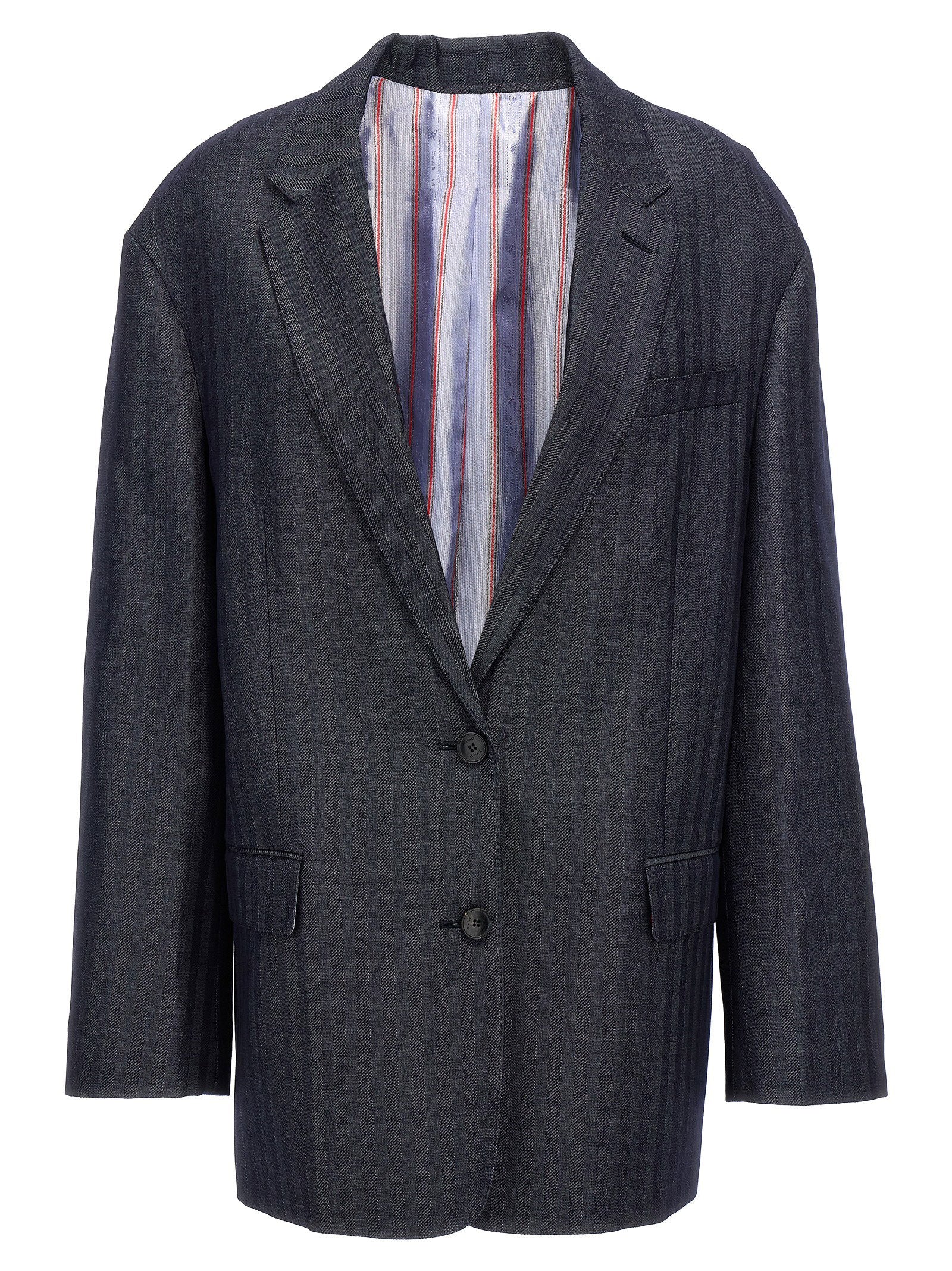 Etro Pegaso Single-breasted Blazer Blue