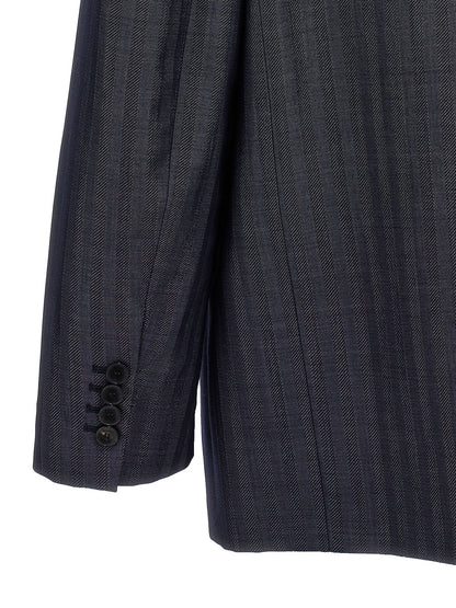 Etro Pegaso Single-breasted Blazer Blue