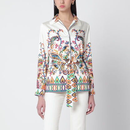 Etro Paisley Print Belted Shirt Multicolor