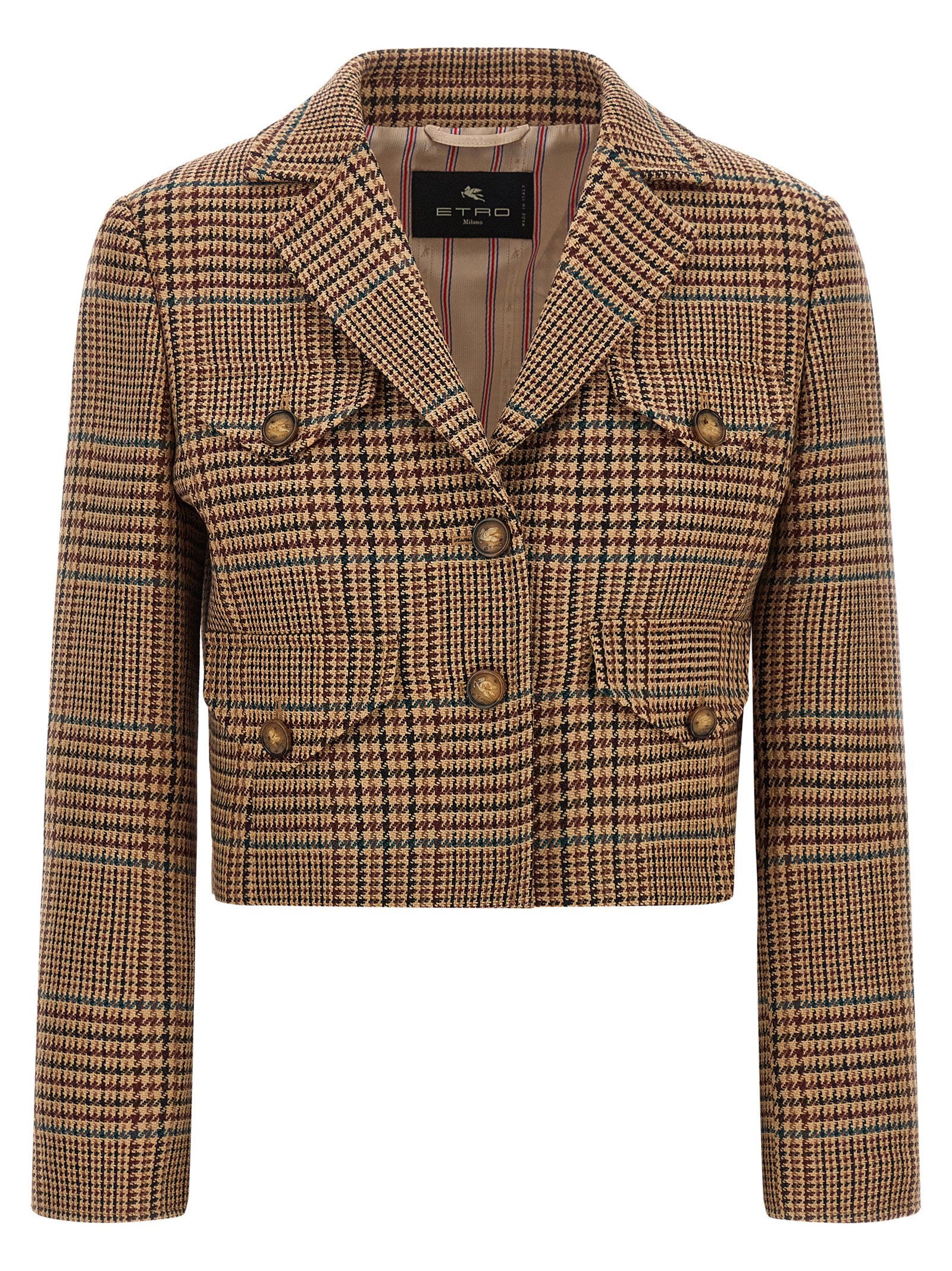 Etro Prince Of Wales Blazer Brown
