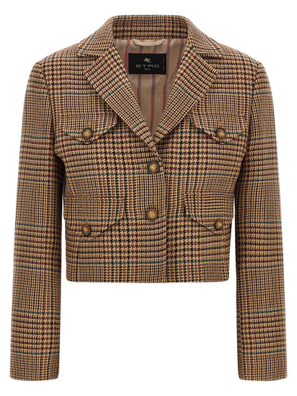 Etro Prince Of Wales Blazer Brown