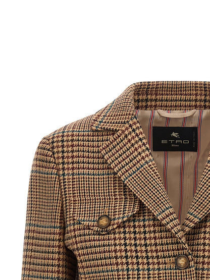Etro Prince Of Wales Blazer Brown