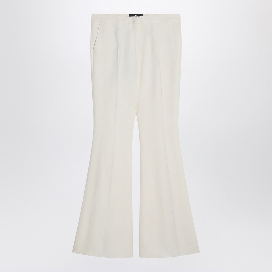 Etro Flared Viscose Trousers in Ivory White