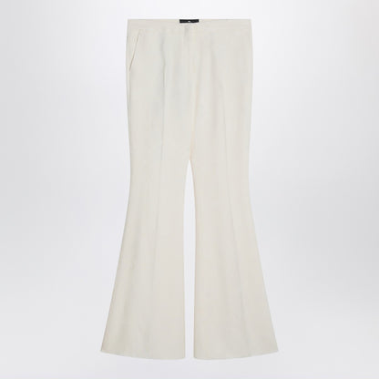 Etro Flared Viscose Trousers in Ivory White