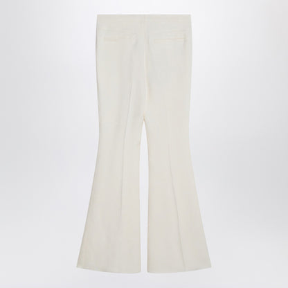 Etro Flared Viscose Trousers in Ivory White