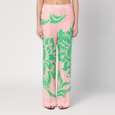 Etro Wide Printed Silk-Blend Trousers Purple