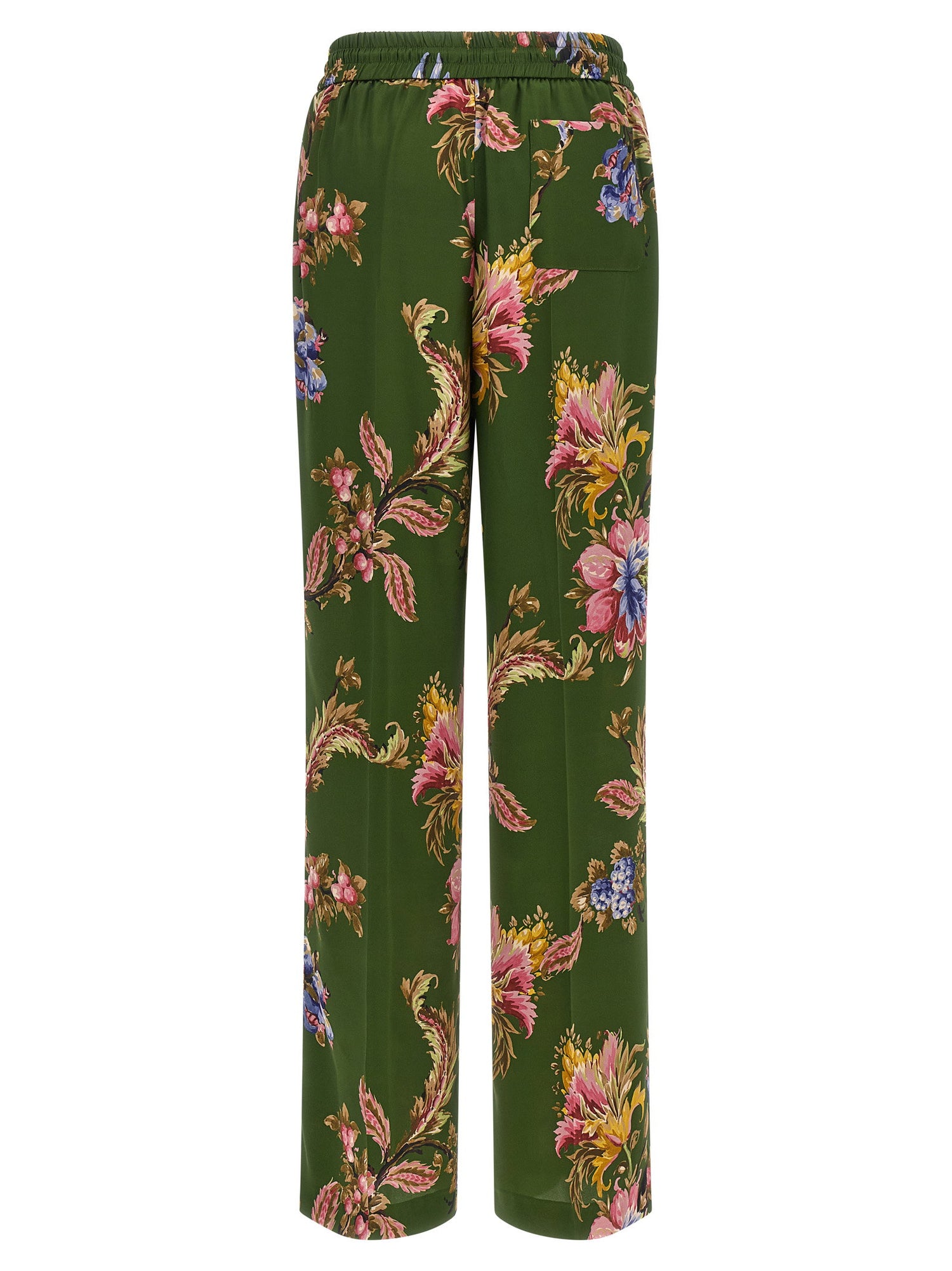 Etro Floral Print Trousers Green