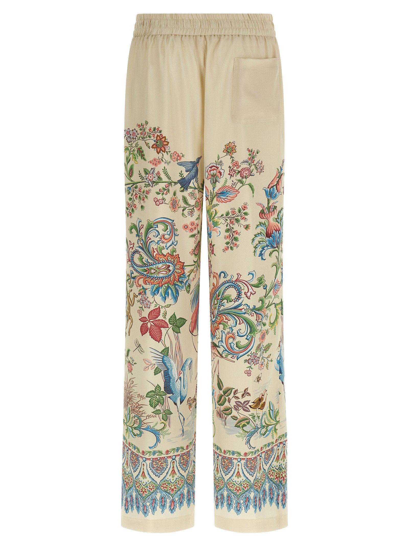 Etro Flora And Fauna Printed Trousers Beige
