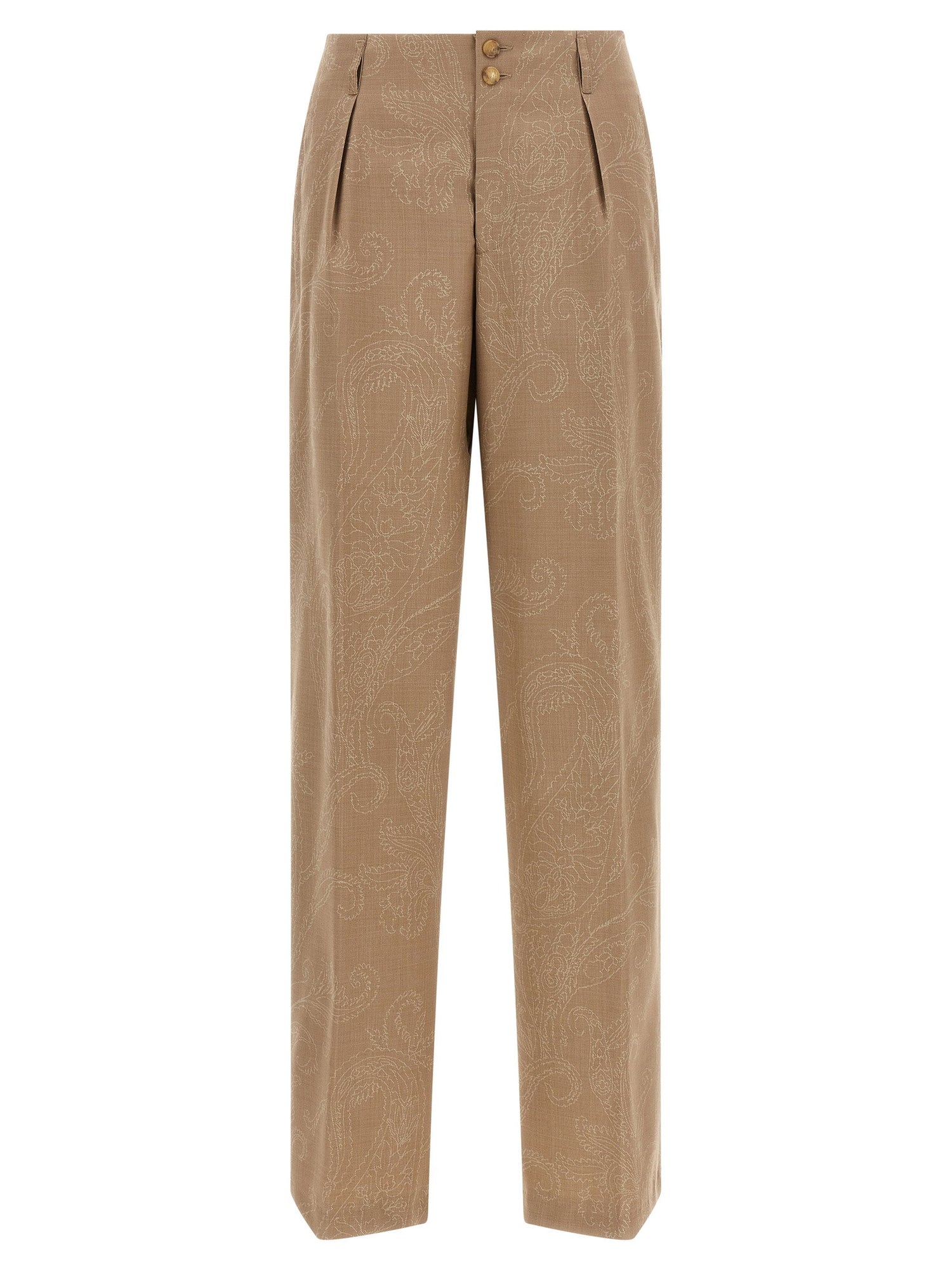 Etro Paisley Jacquard Pants Beige