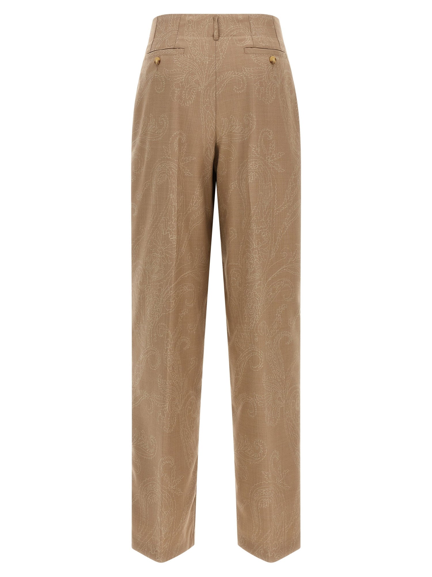 Etro Paisley Jacquard Pants Beige