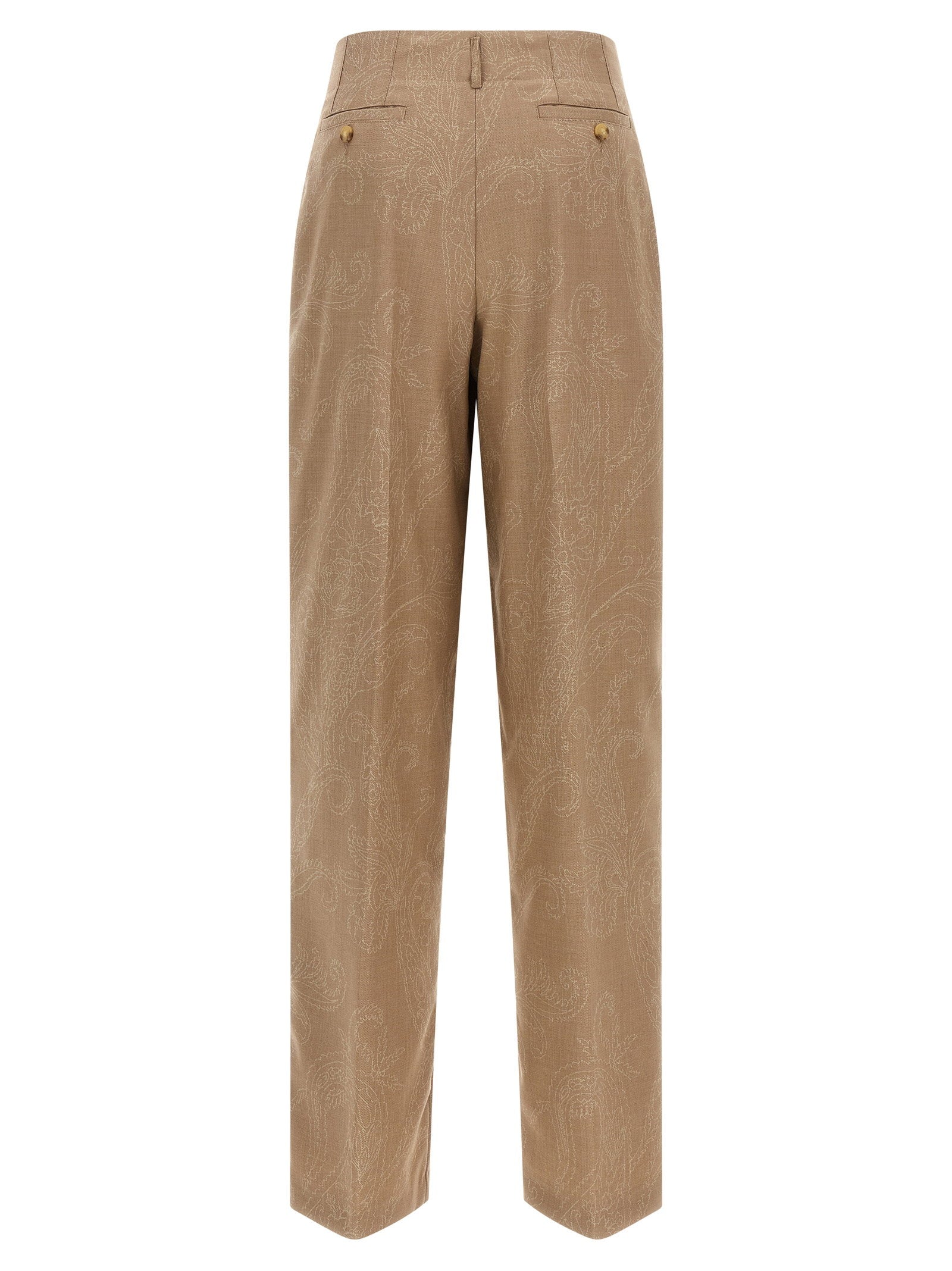 Etro Paisley Jacquard Pants Beige