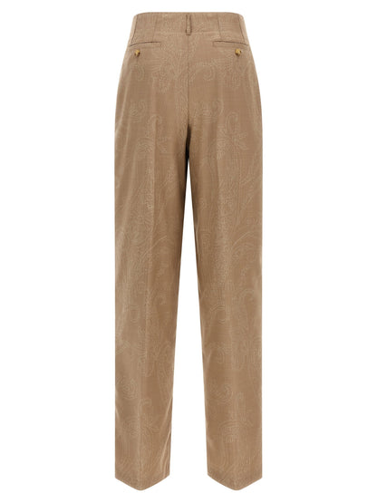 Etro Paisley Jacquard Pants Beige