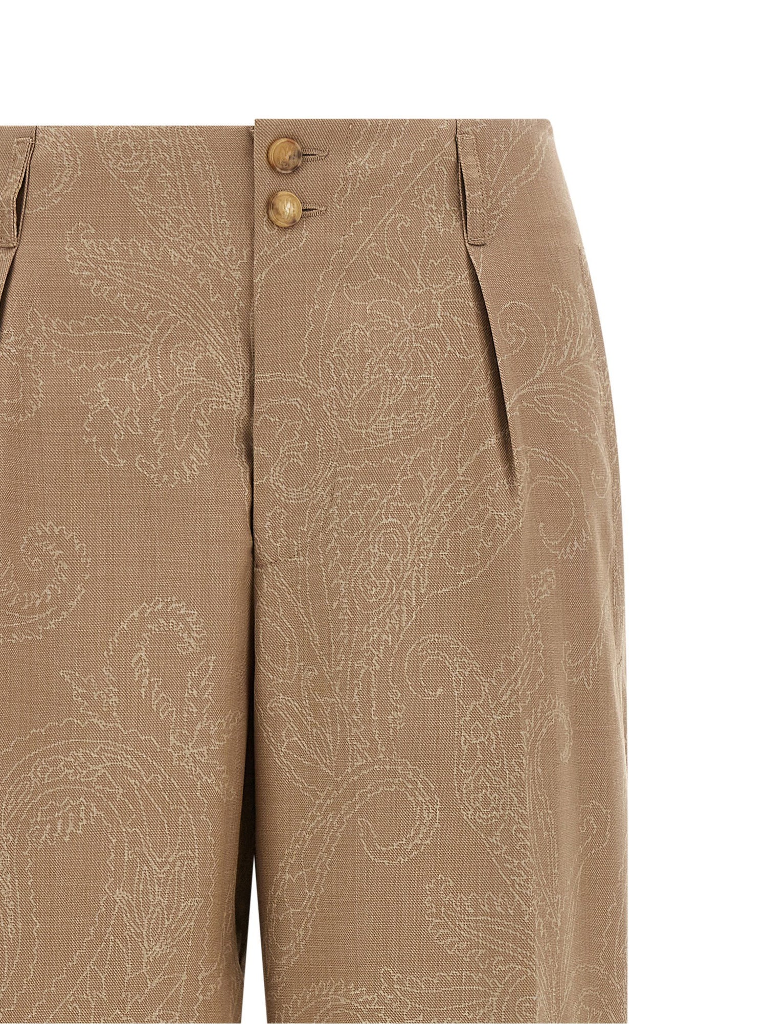 Etro Paisley Jacquard Pants Beige