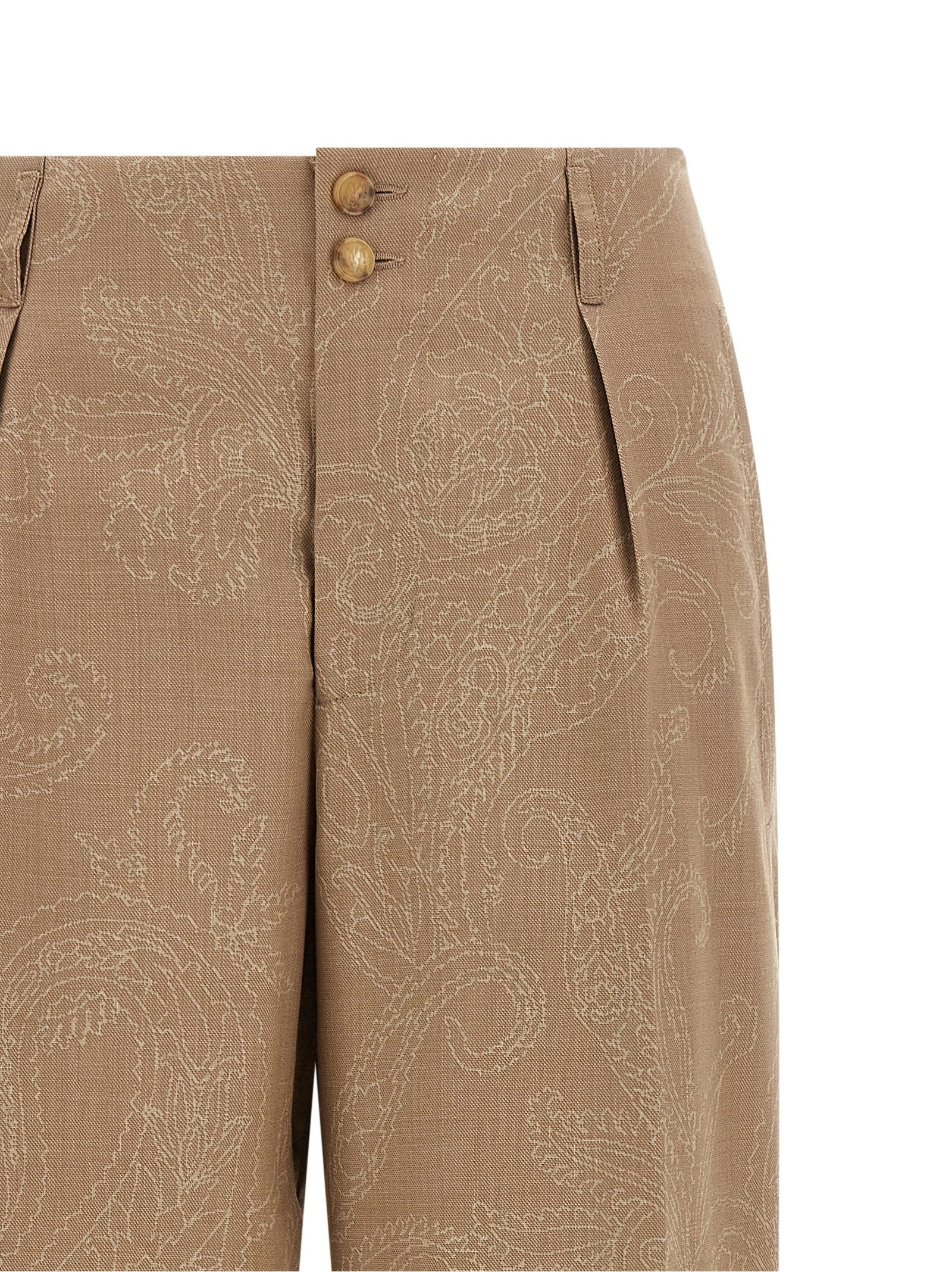 Etro Paisley Jacquard Pants Beige
