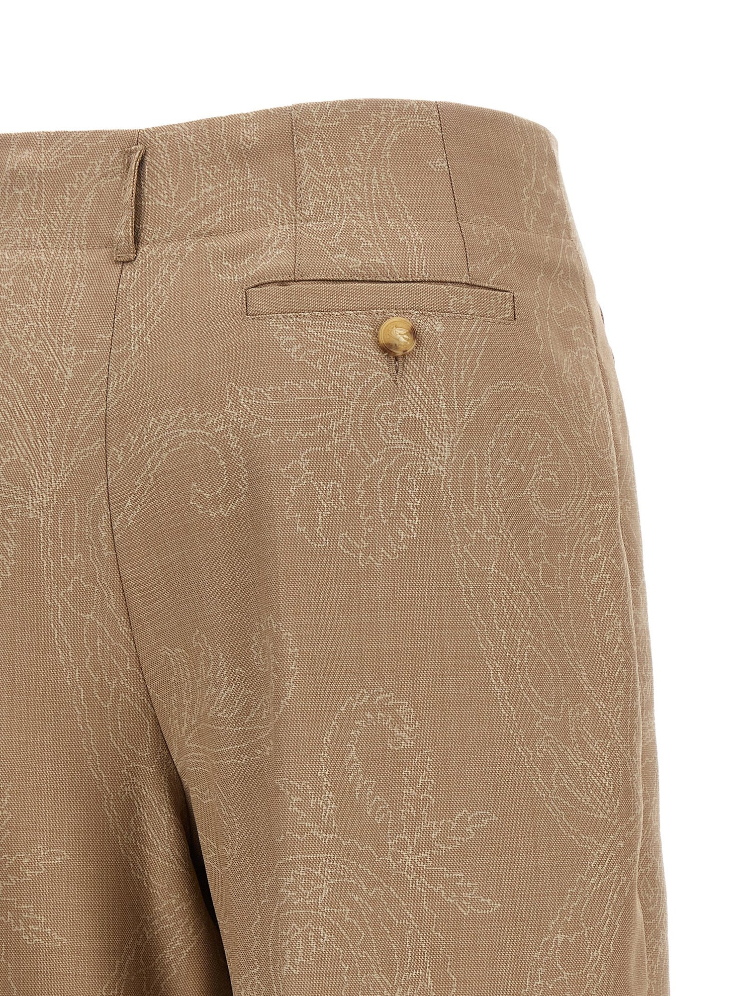 Etro Paisley Jacquard Pants Beige