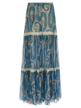 Etro Lace Insert Skirt Light blue