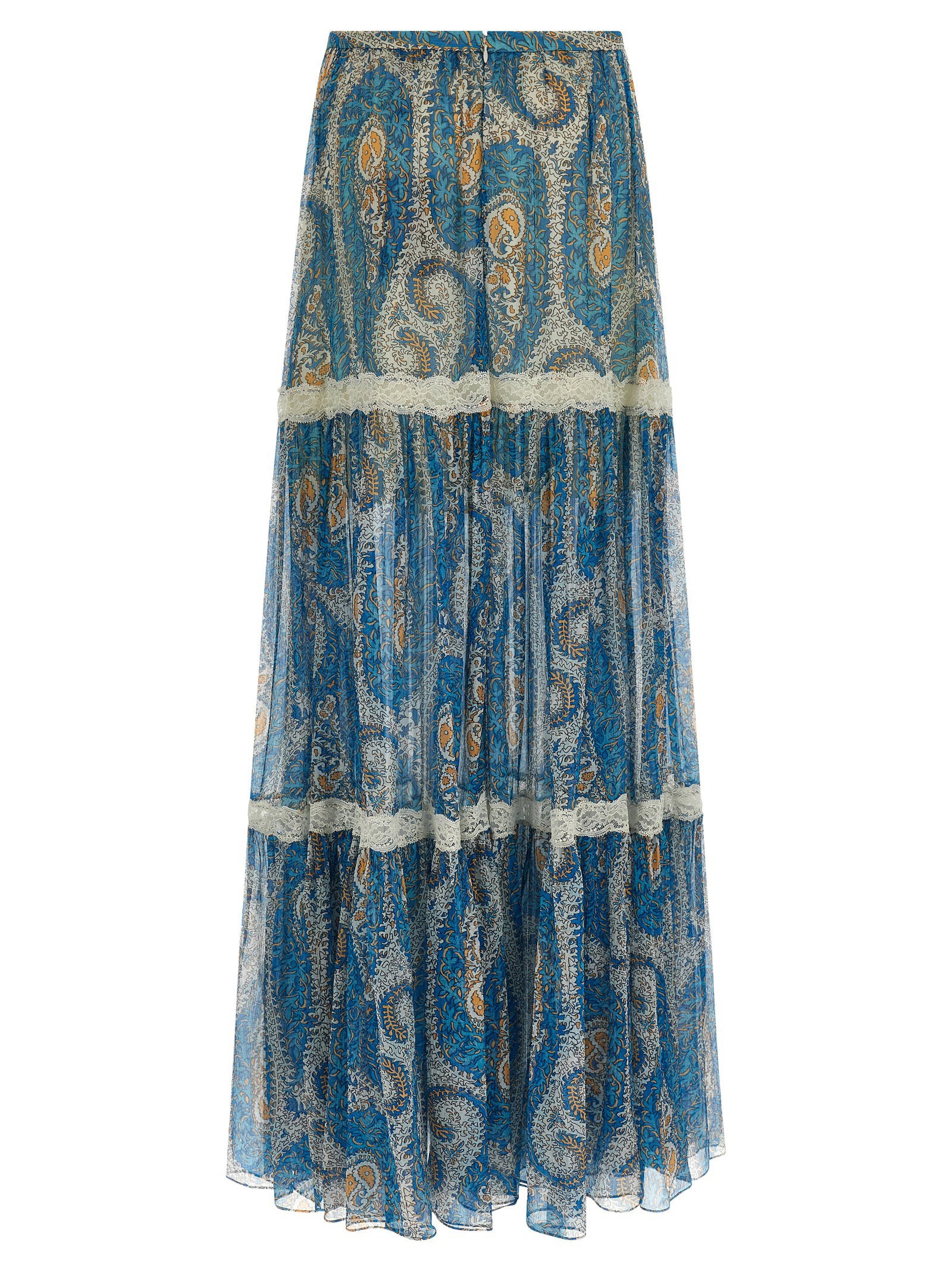 Etro Lace Insert Skirt Light blue