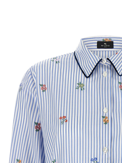 Etro Floral Embroidery Shirt Light blue