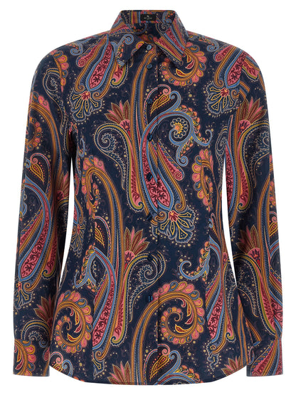 Etro Floral Paisley Shirt Blue