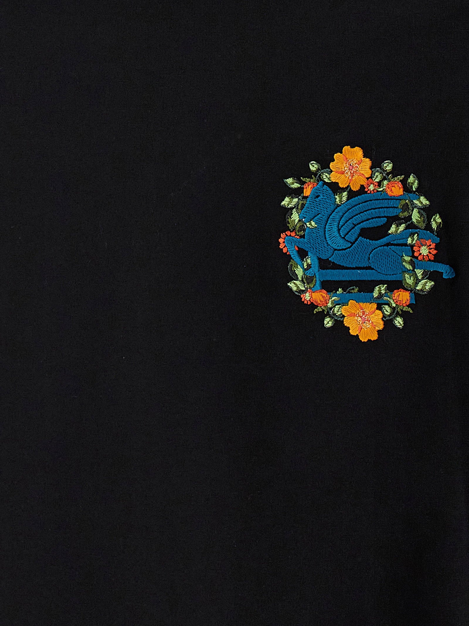 Etro Logo Embroidery T-shirt Black  