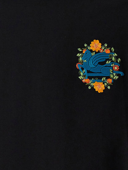 Etro Logo Embroidery T-shirt Black  