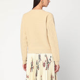 Etro Beige wool and cashmere sweater with floral embroidery Beige