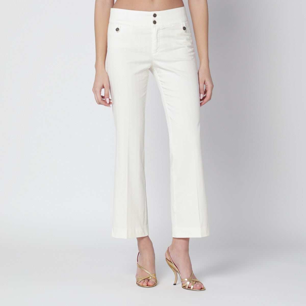 Etro Lightweight Cotton Trousers White white