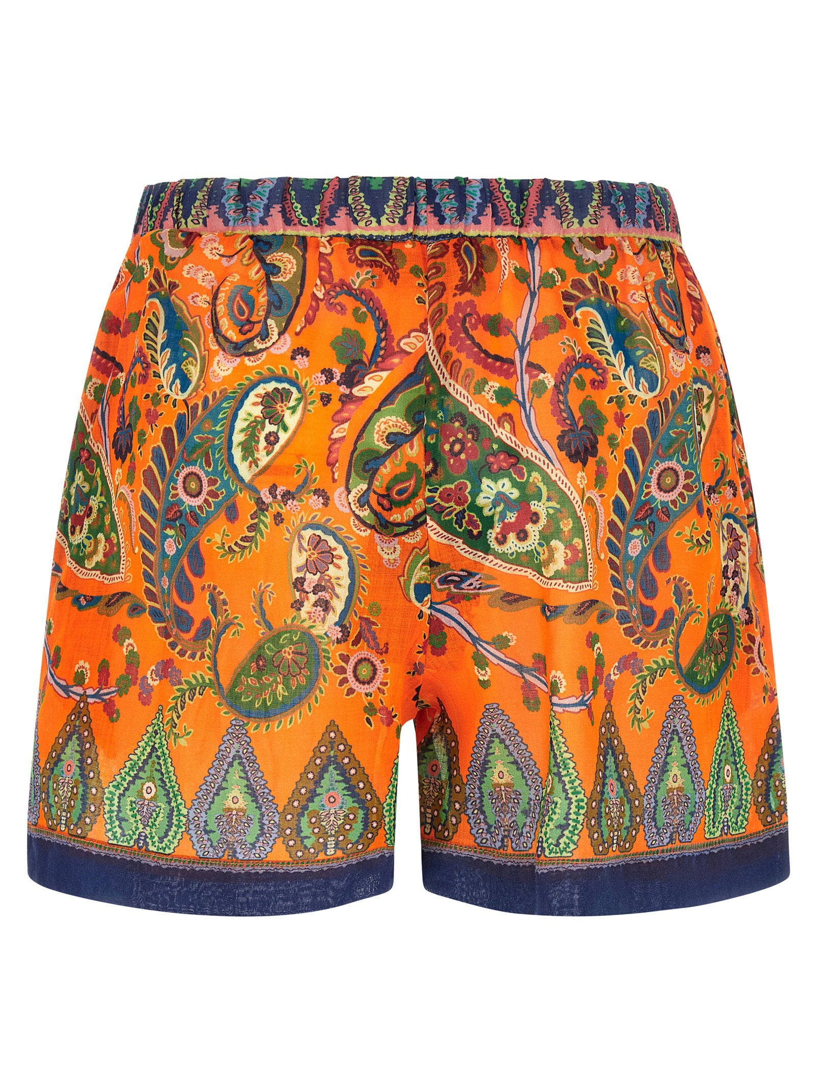 Etro Ramie Shorts Orange