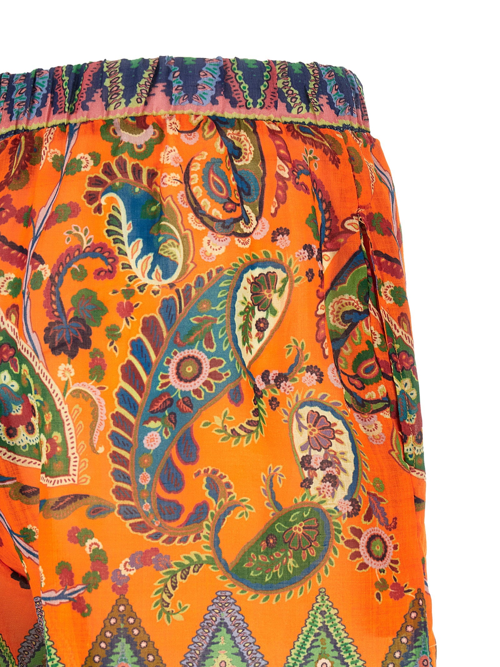 Etro Ramie Shorts Orange