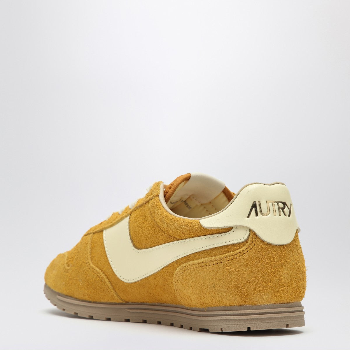 Autry Mineral Yellow Shaved Suede Windspin Sneakers Yellow