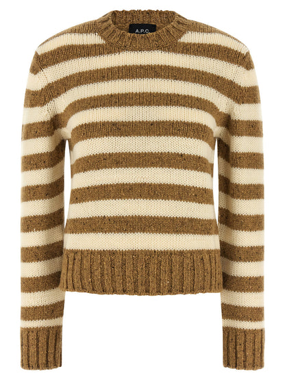 A.p.c. Striped Sweater Brown