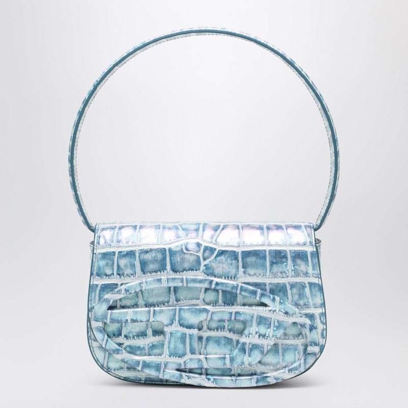 Diesel Shoulder Bag 1DR-Iconic in Light Blue Coconut-Effect light blue