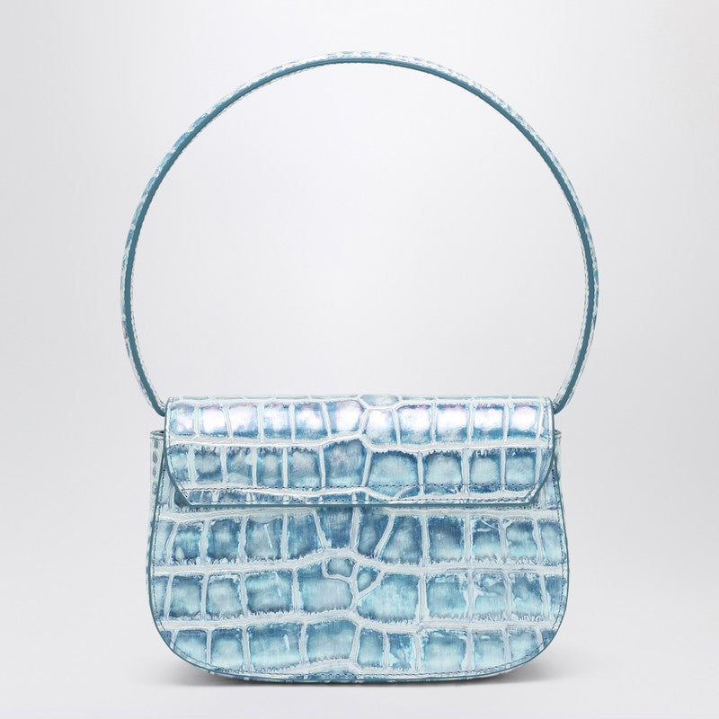 Diesel Shoulder Bag 1DR-Iconic in Light Blue Coconut-Effect light blue