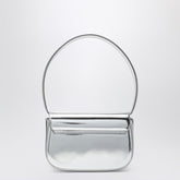 Diesel 1DR Iconic Mirrored Silver Leather Shoulder Bag Metal
