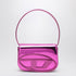 Diesel 1DR Iconic Mirrored Fuchsia Leather Shoulder Bag Pink