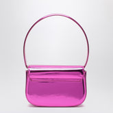 Diesel 1DR Iconic Mirrored Fuchsia Leather Shoulder Bag Pink