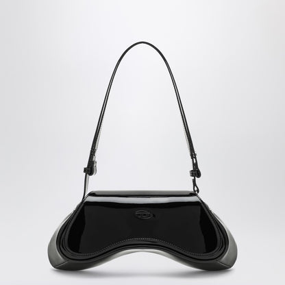 Diesel Large Patent Shoulder Bag in Black