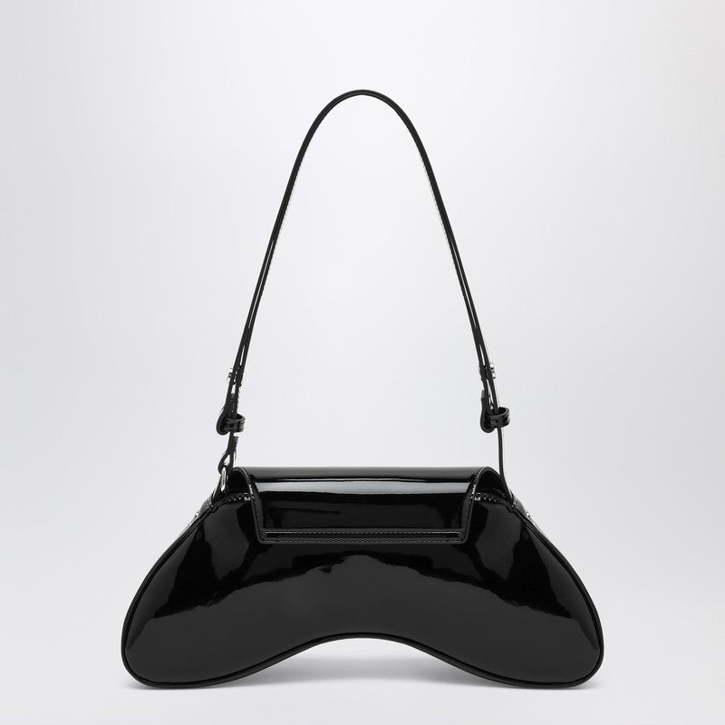 Diesel Large Patent Shoulder Bag in Black