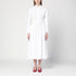 Semicouture White Cotton Poplin Belted Shirt Dress White