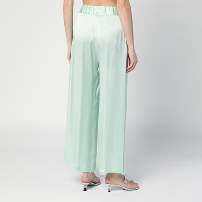 Semicouture Johnny Wide-Leg Trousers in Aqua Green Green
