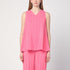Semicouture Pink Viscose Prya Sleeveless Top with V-Neck Pink