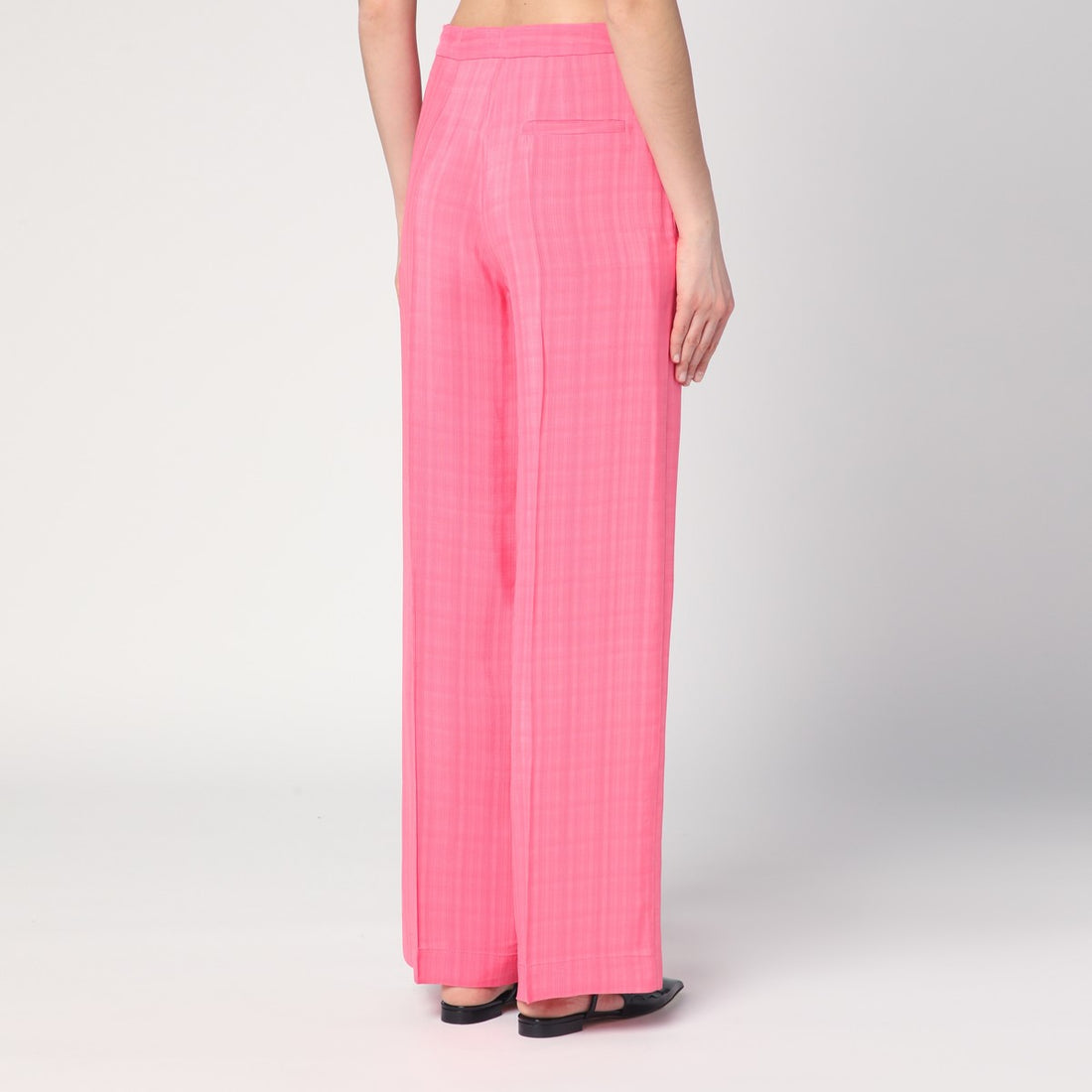 Semicouture Wide-Leg Viscose Marlee Trousers Pink