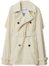 Burberry Short Silk Trench Coat in White